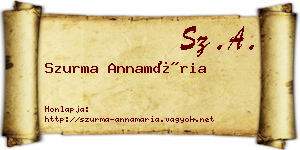 Szurma Annamária névjegykártya